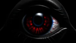 evil devil eye wider apart, evil, haunting eye no face, just the eyes on a jet black background, photo realistic, epic, 1:18