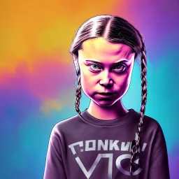 portrait of Greta Thunberg punk