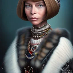 anna wintour, lego , steampunk, oil painting