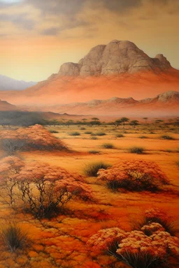 A light rosy orange colored Karoo with moles painted by Qiu Ying
