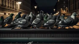 pigeons between night and time