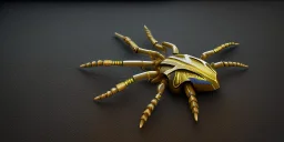 reflective mirror spiked scorpion . close up photo. realism