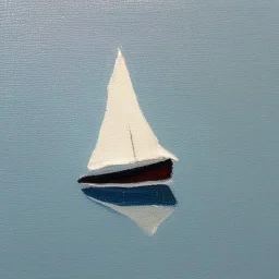 tiny oil painting of tiny sailboat, plain white background, solid white background, tiny white canvas, tiny white frame, melancholy, tender, moody, vintage, delicate arrangement, beautiful composition, etsy, aesthetic layout, plain solid white background