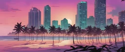 Grand Theft Auto , GTA VC, Grand Theft Auto Vice City, Style Art, Vice City, background Miami, sea, beach