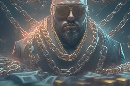 mastermind stole millions,block chain, perfect composition, hyperrealistic, super detailed, 8k, high quality, trending on artstation, studio photo, highly detailed, wide borders