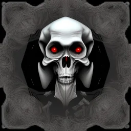 portrait of grim reaper in the style of escher