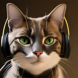 Cat con auriculares estilo NFT