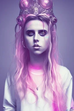 Danish Singer MØ in style , pink tones, high lighting