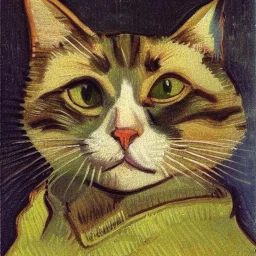 Portrait of a cat by Van Gogh