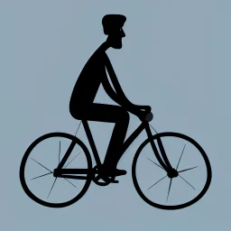 Man on a bike, concept art, vector, line art, smooth, simple, simplicity, symmetry