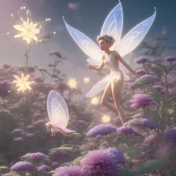 subtle transparent fairy flower in a galactic ambiance, delicate colors, in the foreground, full of details, smooth，soft light atmosphere, light effect，vaporwave colorful, concept art, smooth, extremely sharp detail, finely tuned detail, ultra high definition, 8 k, unreal engine 5, ultra sharp focus