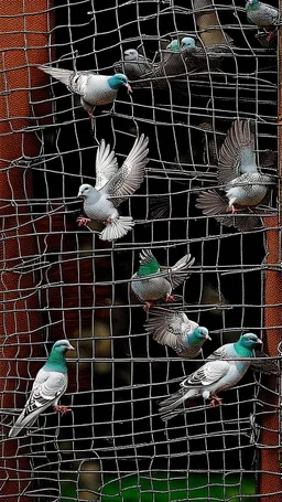 To many Pigeons trapped in snared can't fly