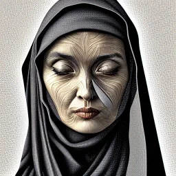 Cloaked woman, portrait, highly detailed, close up