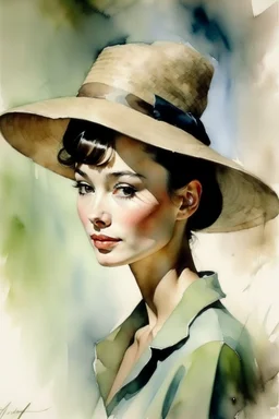 Watercolor Audrey Hepburn