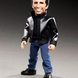 figure smile "the fonz" Fonzie arthur fonzarelli young greaser jacket winkler toy plastic doll face boot (plastic black hair) full body in package (2 thumbsup) 2020 head