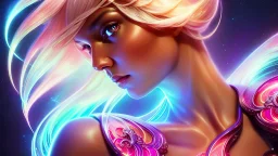 Lexica Aperture v2 Hyper detailed ultra sharp, trending on artstation, vibrant aesthetic, smiling blonde ethereal subtle (((smiling)))+++ luminous heavenly goddess, angel, colorful, psychedelic, ornate, intricate, digital painting, concept art, smooth, sharp focus, illustration, not human anthropomorphic alien cyborg, art by artgerm and greg rutkowski and h. r. giger, louis royo, salvador dali, 8 k