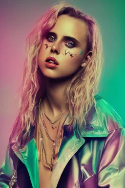 danish singer mø,purple tones, high light ,