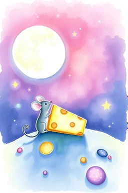 SKETCH WATERCOLOR PASTEL COLOURS - “The Moonbeam Mice and the Starlight Cheese”