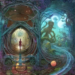 gateway station secret ship library cosmic train crossroads labyrinth portal interdimensional inn heaven stairway tree brian froud, howard lyon, selina french, anna dittmann, annie stokes, lisa parker, greg rutowski, alphonse