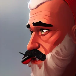 portrait of Santa as pilot on a jetplane