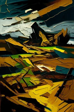 Landscape in the style of frank auerbach