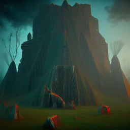 Max Ernst spooky landscape, 8k, houdini render, ultra realistic, distress, anguish, figure