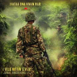 vietnam war. jungle. cd cover. bokeh. lens flare. warm lights. high detailed