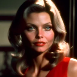 Photo of a gorgeous young Michelle Pfeiffer, wearing stockings, nylon, erotic, beautiful face, beautiful body; colorful energetic brush strokes, realistic, sharp focus, 8k high definition, insanely detailed, intricate, elegant