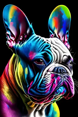 bull dog frances bien enfocado brillante con colores vivos al estilo kandisdy