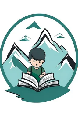 The logo consists of a child facing a book and mountains