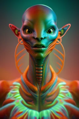 half-human, half-fish Alien, psychedelic, colorful, matte background : 0. 9 | by jim henson : 0. 7 | dave melvin : 0. 4 | unreal engine, deviantart, artstation, octane, finalrender, concept art, hd, 8 k resolution : 0. 8