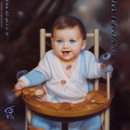 a baby in a fantasy card illustration, disney style