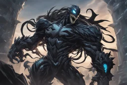 venom machine in solo leveling shadow artstyle, viking ice them, full body, apocalypse, intricate details, highly detailed, high details, detailed portrait, masterpiece,ultra detailed,best quality