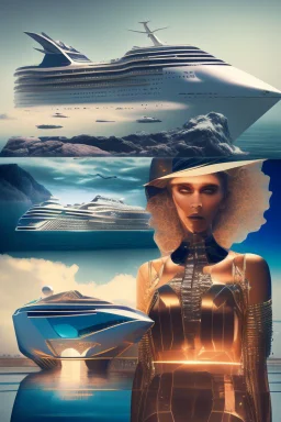Futuristic cruise, sophisticated, modern, assume year to be 2100