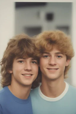 full color image, 1980's yearbook photo, teenager, Shaggy and Scooby Doo, 14 years old, photorealistic, --ar 9:16 --style raw