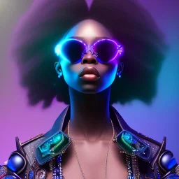 a black woman with blue crystal shiny sunglases dancing on the dancefloor, behind her is a grafitti, steam punk, realistic, made in octane, cinematic, ultra-realistic, extremely detailed octane rendering, 8K, VRAY Super Real ar 2:3, dof photorealistic futuristic 50mm lens hard lighting dark gray tintype photograph, realistic lighting