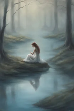 With a deep breath, dearie Fiona let herself be embraced by the water's embrace, her form becoming one with its liquid embrace. The feeling was ethereal, as if the lake itself was a conduit to another realm. She glided with a fluid grace, her movements a reflection of the dance she and Deery had shared in the forest. As the water enveloped her, Fiona's hair fanned out like strands of moonlit silver, creating an otherworldly halo around her. Her skin seemed to shimmer with a natural radiance