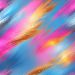 Hyper Realistic Sky-Blue, Pink, Golden, Silver Multicolor Brush-Strokes with glowing-embers Background