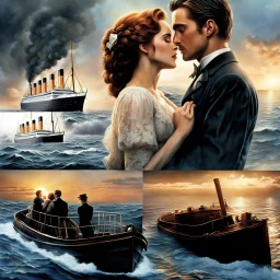 Write a scene where Jack and Rose say goodbye to each other as Rose boards a rescue boat on the sinking Titanic. The tension is palpable as they express their love for each other amidst chaos and tragedy. Jack's heartbreak is evident as he watches Rose leave, knowing they may never see each other again. The scene captures the emotional turmoil of the moment and the overwhelming sense of loss as the ship continues to sink.