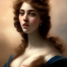 Portrait of a beautiful busty woman Théodore Géricault style