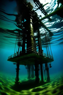 underwater of a oil rig