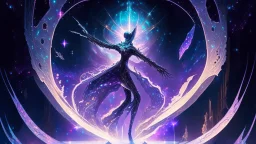 It is a paradox of delicate fantasy and formidable technology, its silhouette pulsing with extraordinary power yet draped with cosmic elegance. Capture this enigma, this tamer of untamed galaxies, through the prism of Matthews' fantastical style."