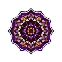 4 Geometrical Mandala Using Shapes Like (Hexagon And Square) These Colors: Purple, Navy-Blue, Maroon, Shining Golden, Shining Silver, And A Rustic Black.