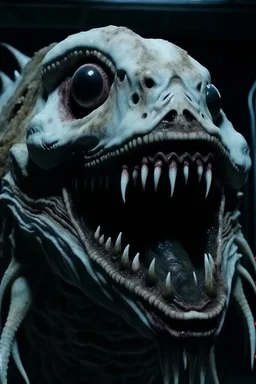 Moth / shark hybrid in a body horror movie