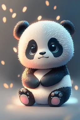 cute tiny hyperrealistic Anime panda from pokemon, chibi, adorable and fluffy, logo design, cartoon, cinematic lighting effect, charming, 3D vector art, cute and quirky, fantasy art, bokeh, hand-drawn, digital painting, soft lighting, isometric style, 4K resolution, photorealistic rendering, highly detailed clean, vector image, photorealistic masterpiece, professional photography, simple space backdrop, flat white background, isometric, vibrant vector