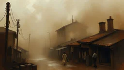 Rich, textured brushstrokes with deep colors and a traditional, artistic feel, The brown waves of fog toss up to me Twisted faces from the bottom of the street, And tear from a passerby With muddy skirts And vanishes along the level of the roofs.