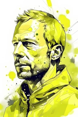 Generar una imagen inspirada en la canción yellow de coldplay con elementos que se mencionan en la canción "look at the start"no cris martin