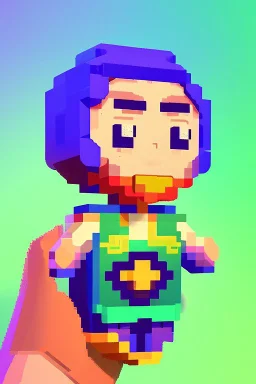 A tiny work of art in the palm of your hand - a coin with the visage of a pixel art character.each contour chosen with care, this masterpiece the essence of retro gaming nostalgia in a single glance.theblocky design of the character's head is a testament to the beauty that can be found in simplicity