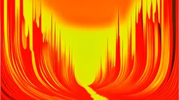 Dantianic Conflagration; surrealism; optical art; Ilya Bolotowsky; pale yellow to orange to red gradient