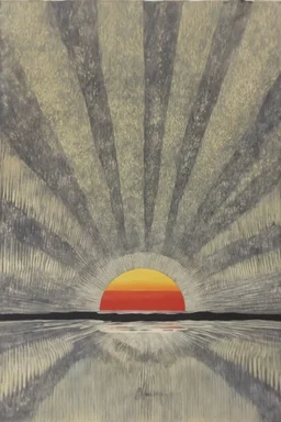 Benevolent sun starts to colorize the world; Neo-Surrealistic Suprematism